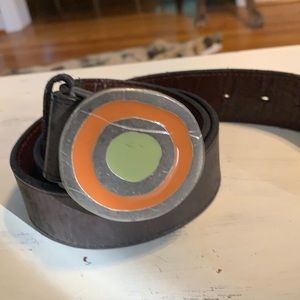 Belt with metal buckle